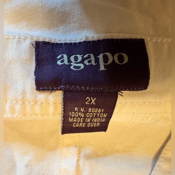 - AGAPO DENIM Vintage 90s Bib Capri Jean Overalls - Picture 14 of 14